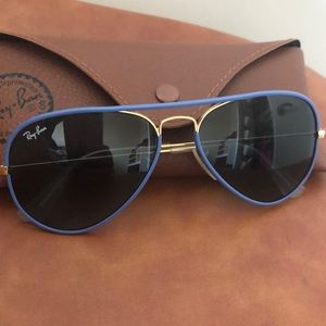 Ray Ban aviators with purple periwinkle trim
